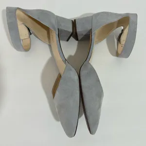 Nine West Dusty Blue Gray Suede Leather Block Heels Size 10 thumbnail 8