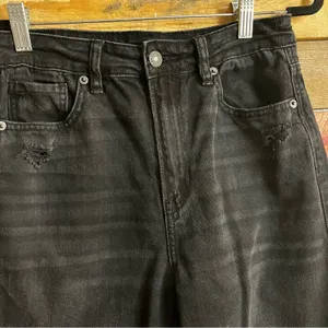 American Eagle Black Distressed‎ Mom Jeans Size 4 thumbnail 3