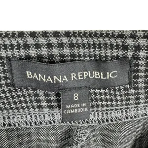 Banana Republic Black White Houndstooth Cropped High Rise Dress Pants Trousers 8 thumbnail 5