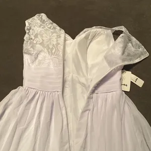 Women’s Full Length Chiffon White Wedding or Special Event Dress Size 2 NWT thumbnail 8