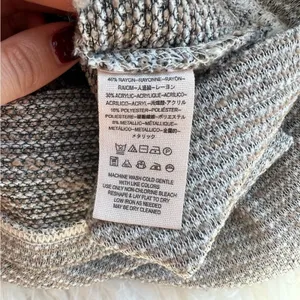 Free People Double Bubble Top Silver Scoop Neck Puff Sleeve Sweater Xs thumbnail 6