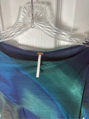 Free People Sunnei Mesh Maxi Dress in Deep Ocean Combo XS thumbnail 7