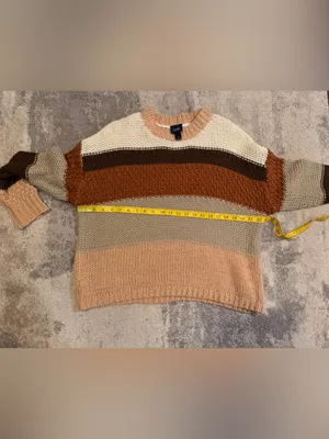 Daytrip Striped Crewneck Sweater in Cream, Tan & Brown thumbnail 5