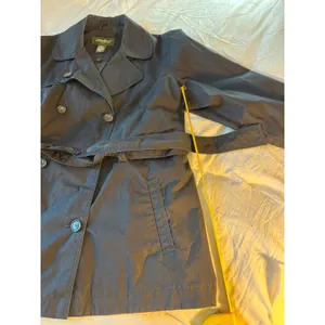 Eddie Bauer Womens Black Double Breasted Belted Trench Coat Jacket Size XL thumbnail 3