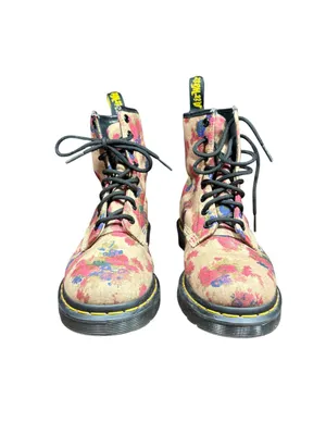 Dr. Martens Vintage Bouquet CASTEL Taupe Beige Boots Womens Size 7 thumbnail 2