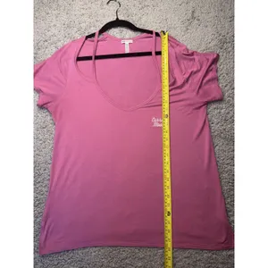 PINK Victoria's Secret Women's L Pink Cutout Strappy V-Neck T-Shirt thumbnail 5