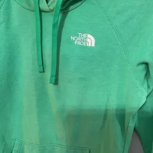 The North Face Womens Hoodie Green Solid Pullover Fleece Small thumbnail 4