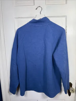 L.L. Bean Women's Airlight Knit Snap-front Pullover in Blue W2492 Sz L thumbnail 6