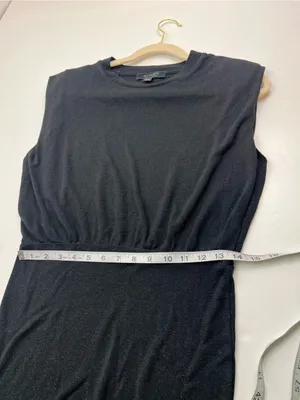 All Saints Mika LS Mini Tank Dress Sleek Black Sleeveless Sheath Womens US‎ 2 thumbnail 8