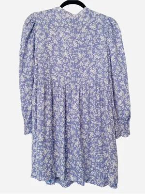 Isabella Oliver Marlene Maternity Blouse Periwinkle Blue Floral Tunic Sz 1 US 4 thumbnail 7