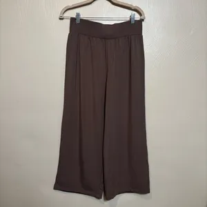 True & Co. Women's Any Wear Pants Cropped Wide‎ Leg Pant Mushroom Brown Small thumbnail 2