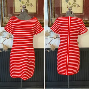 Tommy Bahama Jovanna Orange Stripe Lace-Up Shoulder Knit Dress Sz S 💚🎀 thumbnail 15