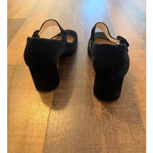Prada Black Velvet Mary Jane Block Heel Pumps Size 37.5/ 7.5 thumbnail 3