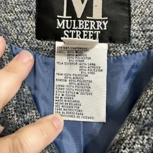 Vintage Mulberry Street‎ Wool Coat Jacket Womens XL Blue Tapestry Button Pockets thumbnail 5