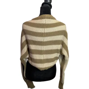 Nicholas Striped Shrug Sweater Womens M Layering Chunky Knit Bolero Cropped thumbnail 3