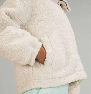 Lululemon White Opal Cinchable Fleece Zip-Up Sherpa Teddy Funnel Neck Jacket thumbnail 3