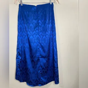 Ronny Kobo Miranda jacquard satin blue midi skirt Medium thumbnail 4