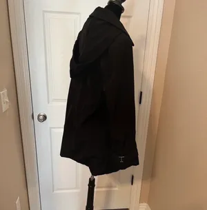 Jones New York Black fall over coat with hood thumbnail 6