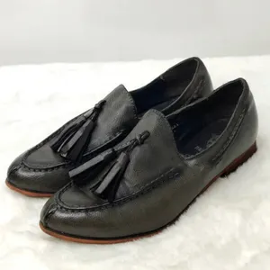 Gray Leather tassel loafer sz 7 by Designs by jackie thumbnail 3