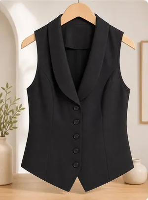 Commence Tailored V-Neck Vest - Size S thumbnail 1