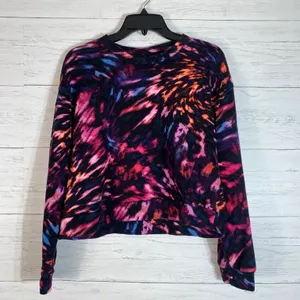 Juicy Couture Tie Dye Swirl crop Sweatshirt, Women's Size L juniors multicolor thumbnail 1