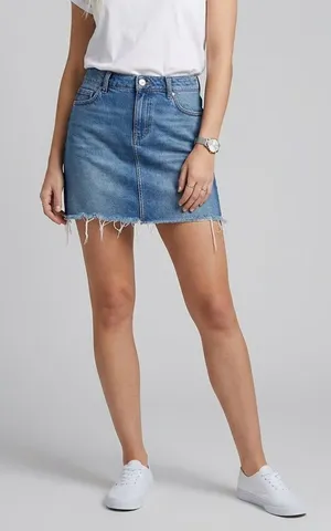 PACSUN | Blue Denim Cut-off Mini Skirt Sz 25 thumbnail 1