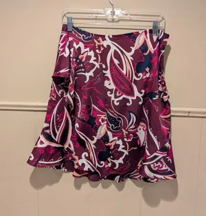Banana Republic Faux Wrap Purple Pink Skirt thumbnail 1