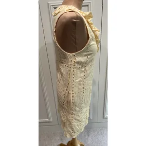 Tularosa Este Dress Size Small Butter‎ Yellow Eyelet Button Front Cottagecore thumbnail 5