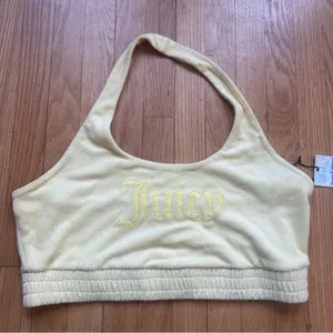 NWT Juicy Couture/Forever 21 Yellow Terry Cloth Cropped Halter Top Size 2X thumbnail 1