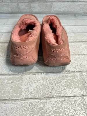 UGG Womans Rose Suede Shearling-Lined Moccasin Slippers thumbnail 4