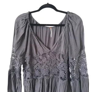 FREE PEOPLE Gotta‎ Love It Peasant Top Navy XS thumbnail 5