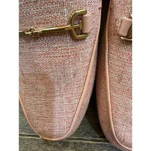 Sam Edelman Women‎ Loraine Loafers Shoes Pink Metallic Linen Size 6.5 Equestrian thumbnail 4
