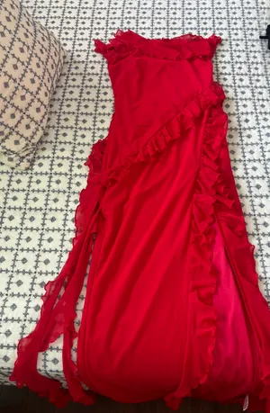 More To Come Frankie Maxi Dress In Bright Red thumbnail 3