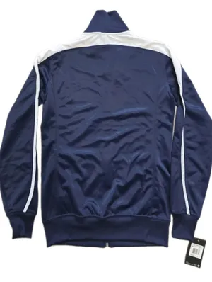 Nike Womens Dri-FIT full zip warm up track jacket Navy Blue White Size Large T thumbnail 4