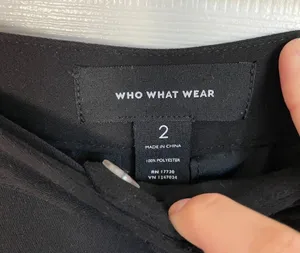 Who What Wear black wide leg slit high waist trousers pants thumbnail 7