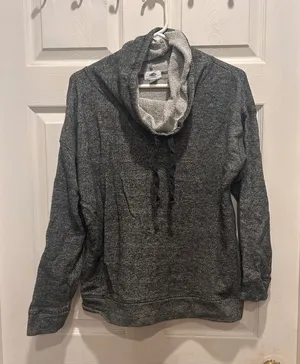 Old Navy Womens Large Gray Marled Cowl Neck‎ Pullover Sweatshirt Long Sleeve L thumbnail 1