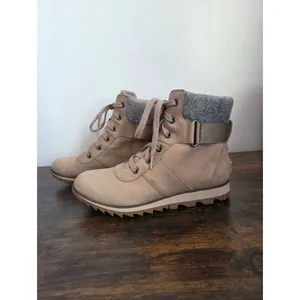 Sorel Lennox Boot Leather Tan Brown Mid Calf Outdoor Gorpcore Utility Women 7.5 thumbnail 2
