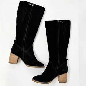 [Blondo] Black Nicola Waterproof Suede Leather Chunky Heel Boots Side Zip Sz 8.5 thumbnail 3