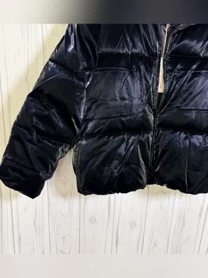 A NEW DAY NWT‎ Glossy Black Puffer Jacket, Large thumbnail 11
