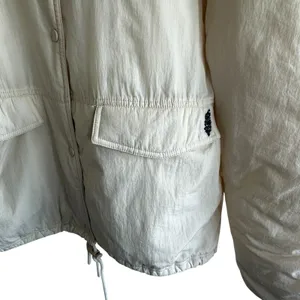 Free People Movement Puffer Jacket Sz M Off The Bleachers Coaches Beige Logo thumbnail 9