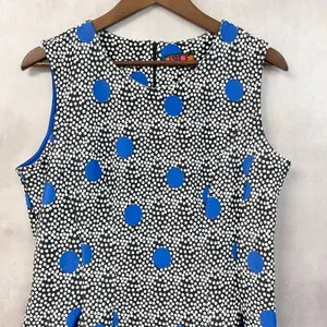ISLE By Melis Kozan Bottomless Brunch Dress L Polka Dot Fit Flare Mod Pop Art thumbnail 2