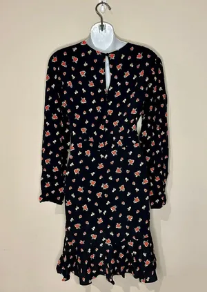 Boden Long Sleeve Flippy Mini Dress in "Rose Pop" Floral Pattern Size 10 NWT!!! thumbnail 3