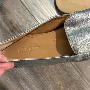 J Crew Metallic Silver Loafers size 7 thumbnail 9