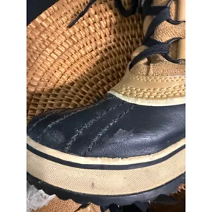 Sorel Winter Carnival Waterproof Tan Black Faux Fur Snow Duck Boots Womens‎ 7 thumbnail 4