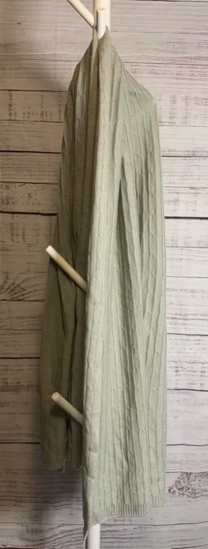 Cable Knit Scarf in Pale Green from Pur by Pur Cashmere Gray thumbnail 1