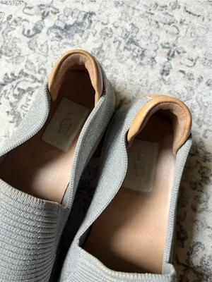 UGG's Silver Sparkle Slip on Shoe in Size 9.5 With Beige Trim thumbnail 3