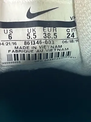 Nike Air Sneakers Black White Teal Women’s 6 Casual Running Shoes 861346-003 thumbnail 8