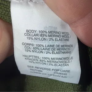 J Crew Green Turtle Neck Oversized‎ Merino Wool Sweater Medium thumbnail 4