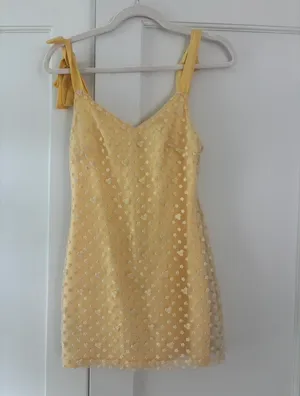 Blue Rain yellow mini dress thumbnail 2