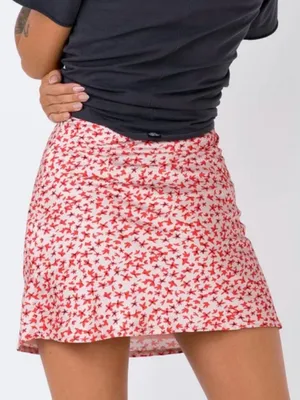 Princess Polly The Joan Satin Floral Mini Skirt - Size: 4 thumbnail 2